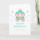 Pastel Prinses Carriage Verjaardag Kaart (Voorkant)