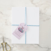 Pastel prinses jurk voor een 1e verjaardag cadeaulabel (Met Touw)