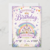 Pastel Prinsessen Kasteel Verjaardag Kaart (Voorkant)