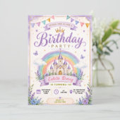 Pastel Prinsessen Kasteel Verjaardag Kaart (Staand voorkant)