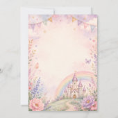 Pastel Prinsessen Kasteel Verjaardag Kaart (Achterkant)