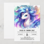 Pastel Printable Horse Verjaardag Kaart (Voorkant / Achterkant)