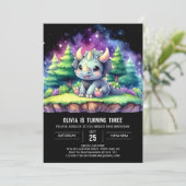 Pastel Printable Triceratops Verjaardag Kaart (Staand voorkant)
