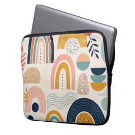 Pastel Prism Boog Abstract Oppervlaktepatroon Laptop Sleeve