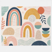 Pastel Prisma Boog Abstract Oppervlaktepatroon Fleece Deken (Voorkant (Horizontaal))