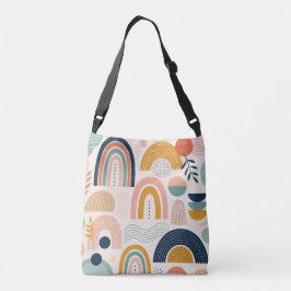 Pastel Prisma Boog Abstract Oppervlaktestructuur Crossbody Tas