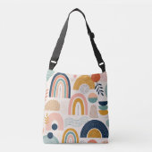 Pastel Prisma Boog Abstract Oppervlaktestructuur Crossbody Tas (Voorkant)