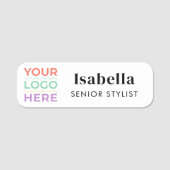 Pastel Professioneel Modern Serif Schoon Naamplaatje (Voorkant)