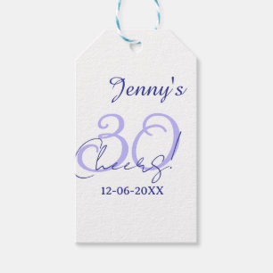 Pastel proost 30ste verjaardag paars elegant naam cadeaulabel