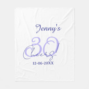 Pastel proost 30ste verjaardag paarse elegante naa fleece deken