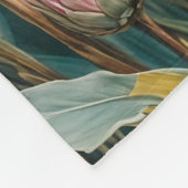 Pastel Protea Droom: Elegante Bloemen Fleece Deken (Hoek)