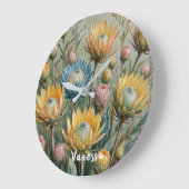 Pastel Protea Droom: Elegante Bloemen Grote Klok (Hoek)