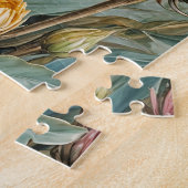 Pastel Protea Droom: Elegante Bloemen Legpuzzel (Zijkant)