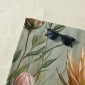 Pastel Protea Droom: Elegante Bloemen Strandlaken (In situ)