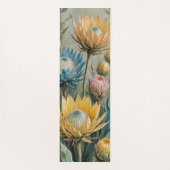 Pastel Protea Droom: Elegante Bloemen Yogamat (Achterkant)