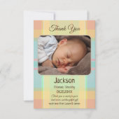 Pastel Pset Baby Foto Dank u wel! Bedankkaart (Voorkant)