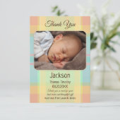 Pastel Pset Baby Foto Dank u wel! Bedankkaart (Staand voorkant)
