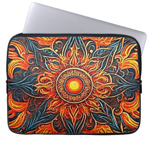 Pastel Psychedelic Art - Visionaire Mandala Laptop Sleeve