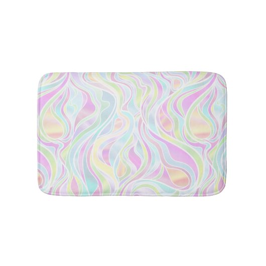 Pastel Psychedelic Glas in lood Abstract Badmat (Voorkant)