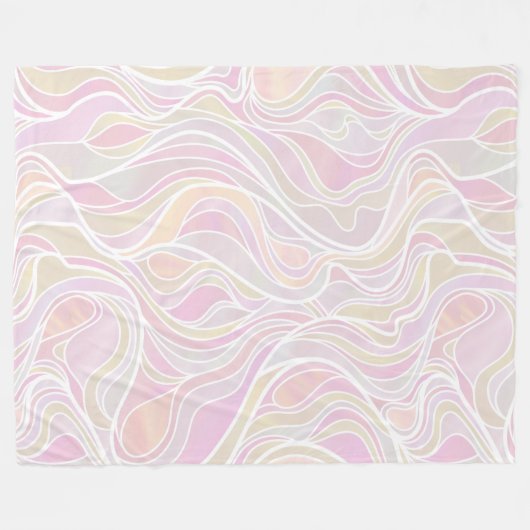 Pastel Psychedelic Glas in lood Abstract Fleece Deken (Voorkant (Horizontaal))