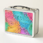 Pastel Psychedelic Neon Kleurrijk Abstract Ontwerp (Achterkant)