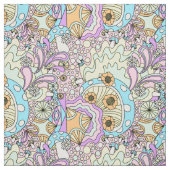 pastel psychedelic op roze stof (Swatch)