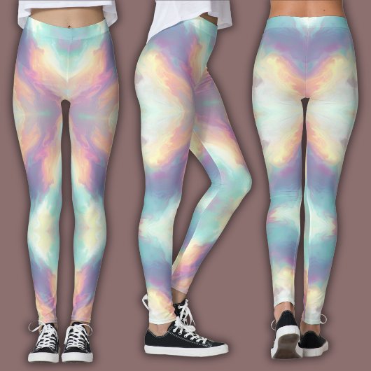 Pastel Psychedelic Pattern | Iridescent Nebula Leggings