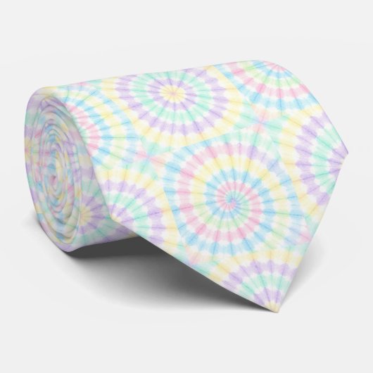 Pastel psychedelische tie-dye patroon stropdas (Opgerold)
