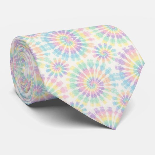 Pastel psychedelische tie-dye patroon stropdas (Opgerold)