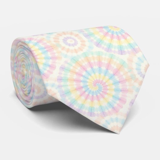Pastel psychedelische tie-dye patroon stropdas (Opgerold)