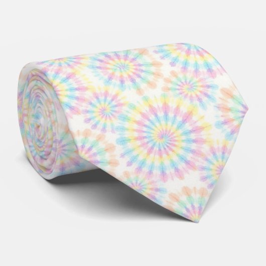 Pastel psychedelische tie-dye patroon stropdas (Opgerold)