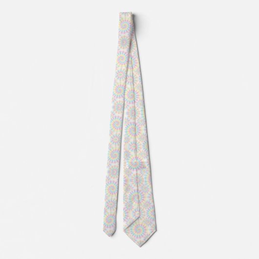 Pastel psychedelische tie-dye patroon stropdas (Achterkant)