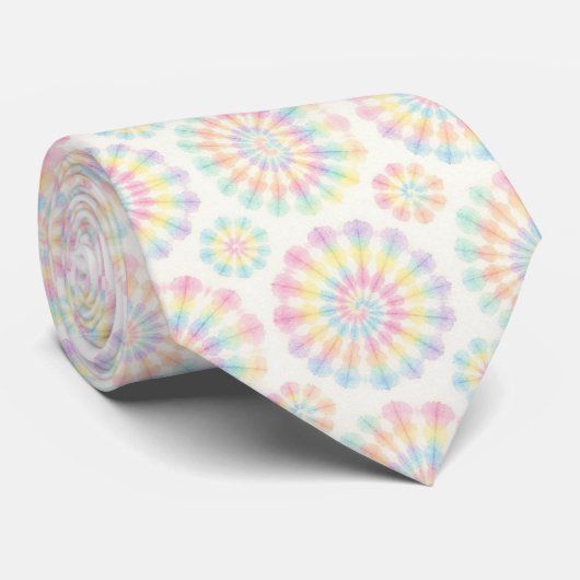 Pastel psychedelische tie-dye patroon stropdas (Opgerold)