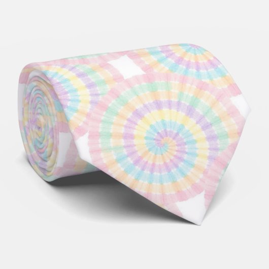 Pastel psychedelische tie-dye patroon stropdas (Opgerold)