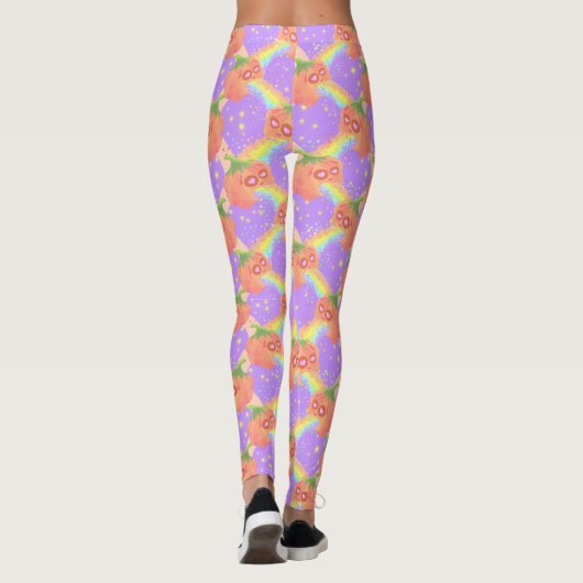 Pastel Puking Pumpkins lila Leggings (Achterkant)