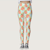 Pastel Puking Pumpkins sky Leggings (Voorkant)