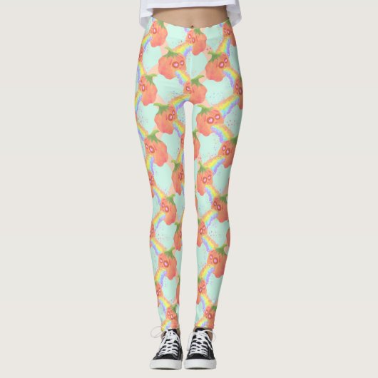 Pastel Puking Pumpkins sky Leggings (Voorkant)