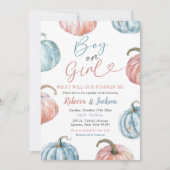 Pastel Pumpkin Boy of Girl Herfst Gender Reveal Kaart (Voorkant)