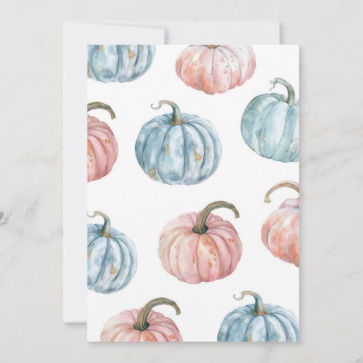 Pastel Pumpkin Boy of Girl Herfst Gender Reveal Kaart (Achterkant)