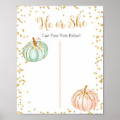 Pastel Pumpkin Gender onthullen Poster stembord (Voorkant)