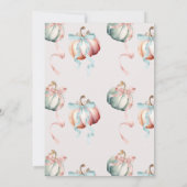 Pastel Pumpkin Geslacht Onthullen Herfst Uitnodigi Kaart (Achterkant)