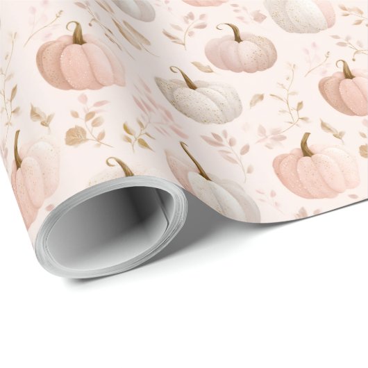 Pastel Pumpkin Monogram – Gepersonaliseerd Initiaa Cadeaupapier (Rol Hoek)