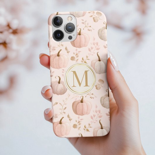 Pastel Pumpkin Monogram – Gepersonaliseerd Initiaa Case-Mate iPhone Case