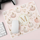 Pastel Pumpkin Monogram – Gepersonaliseerd Initiaa Muismat