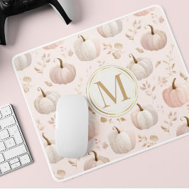 Pastel Pumpkin Monogram – Gepersonaliseerd Initiaa Muismat