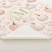 Pastel Pumpkin Monogram – Gepersonaliseerd Initiaa Sherpa Deken (3/4)