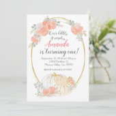 Pastel Pumpkin Uitnodiging voor eerste verjaardag (Staand voorkant)