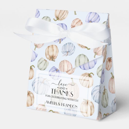 Pastel Pumpkins Blue Boy Baby shower Bedankdoosjes (Voorkant Zijde)