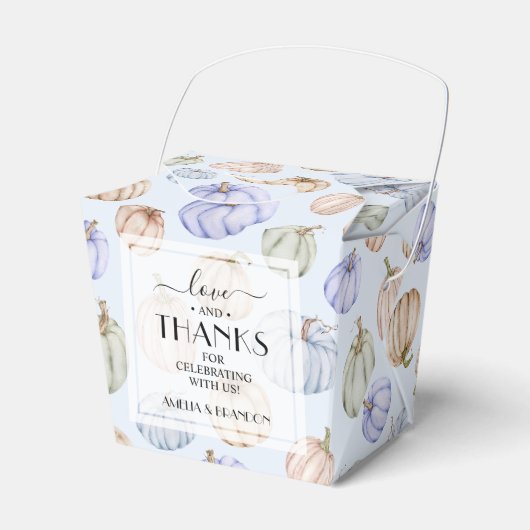 Pastel Pumpkins Blue Boy Baby shower Bedankdoosjes (Voorkant Zijde)