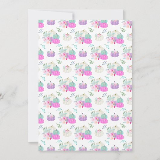 Pastel Pumpkins Confetti Baby shower Kaart (Achterkant)